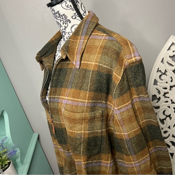 VINTAGE Ralph Lauren Lambs Wool Plaid Zip Up Jacket Size 3x Shacket Shirt Jacket - Picture 7 of 12